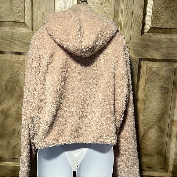 Hooded pull over crapped lightweight tan shirt jacket medium - Picture 3 of 5